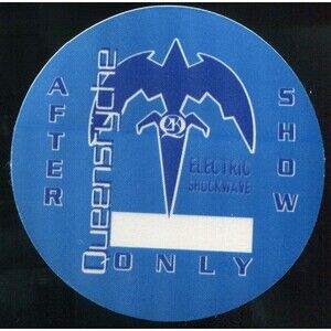 Vintage 1999 Queensryche Backstage Pass After Show Blue Electric Shockwave